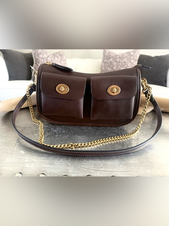 Coach Handbags - Coach Turnlock Waverly Shoulder Bag – Maple/Brass – NWT